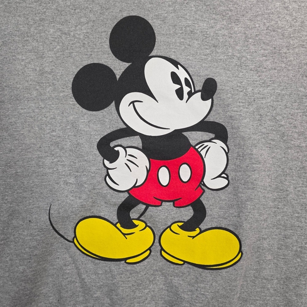 Disney Mickey Mouse Graphic Sweatshirt Size M Gray Cotton Blend Retro Classic